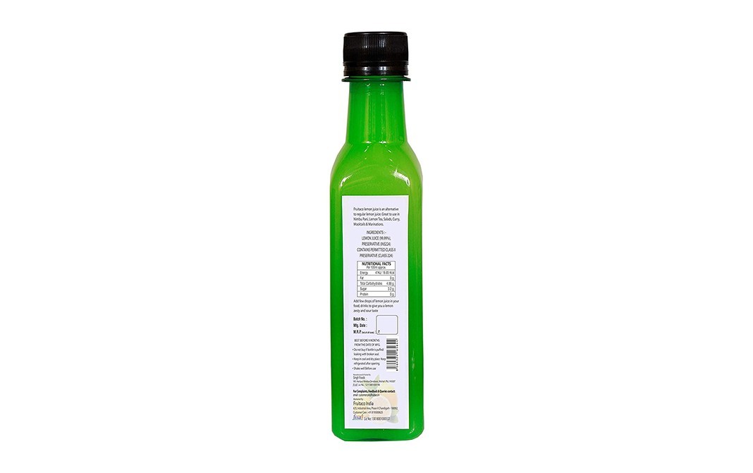 Fruitaco Lemon Juice    Plastic Bottle  250 millilitre